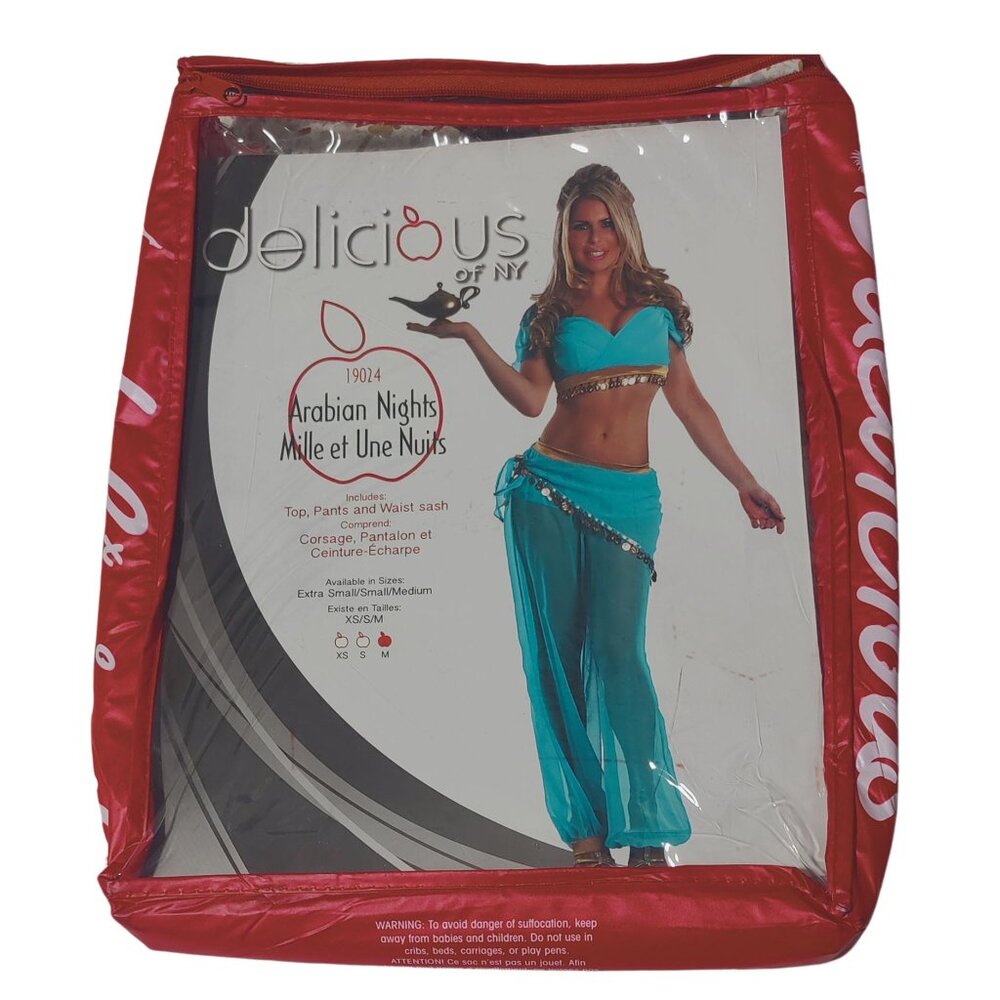 Turquoise Genie Costume Women’s Medium w/ Gold Lamp EUC - Picture 12 of 12